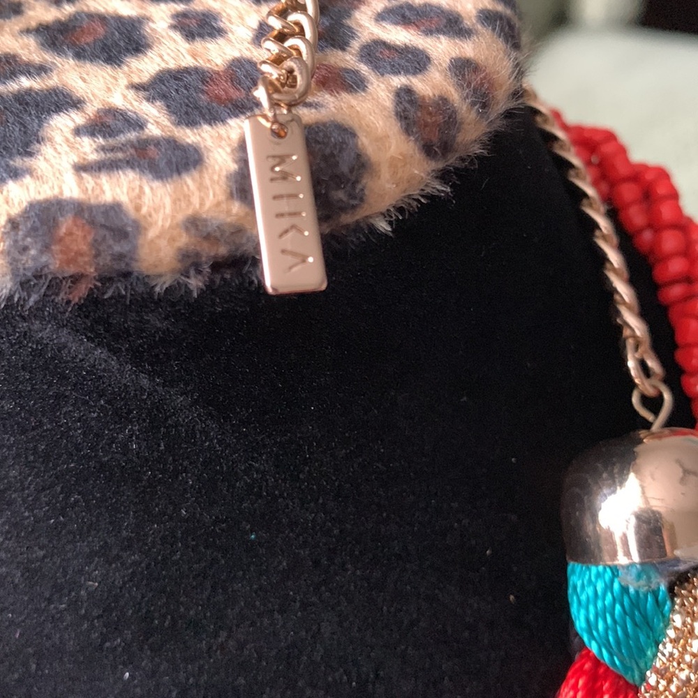 Multicolor Braided & Red Necklace - Picture 2 of 3